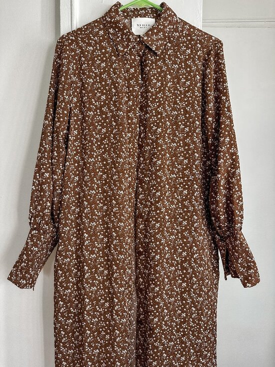 Veiled Dresses & Skirts - Veiled Collection Brown Floral Button Down Maxi Shirt Dress  - Limited Edition